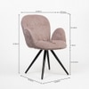 Cotton Fabric Dining Chair in Pink Colour