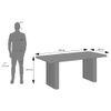Heston Solid Wood 6 Seater Dining Table With 6 Rickman Lounge Chair (Colour : Matty Grey)