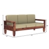 Madhavi 3+2+1 Seater Wooden Sofa (Creame Colour, Teak Finish)