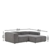 Elegantedge Wood Left Aligned 2-Seater With Upholstery Non Storage Sofa In Grey Colour