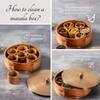 Classic Acacia Wood Masala Box Gold