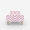 Minimalist Kids Toddler Bed in White and Pink Stripes