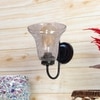 Devansh Metal Electric Wall Light in black Colour with Transparent Shade Count of 1 Light