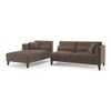 Lewis Sectional Sofa (Colour : Daschund Brown, Cushion : Hard, Seater : Left Aligned 3 Seater + Left Aligned Chaise)