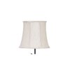 Rain Off White Fabric Floor Lamp with Black Iron Base