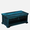 Sheesham Wood Coffee Table In Scratch Resistant Ocean Blue Finish