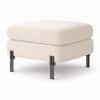 Doe Buck Luxe Boucle Square Ottoman in White Colour with Black Metal Legs
