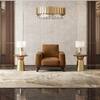 Granada Premium 1 Seater Fabric Sofa in Ochre velvet Colour
