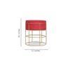 Atlas Solid Wood  Ottomon in  Red Colour