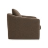 Oxford Boucle Fabric Lounge Chair in Brown Colour