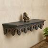 Multishade Colour Solid Wood Handcarved Vistara Floating Wall Shelf with distres finish by DisooFashions