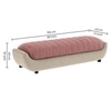 Marko Velvet 2 Seater 5 Feet Ottoman Bench in Peach & Cream Color