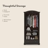 Alexandra Solid Wood 2 Door Wardrobe in American Walnut Finish