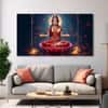 The Castle Decor Goddess Laxmi Wall Painting Wooden Framed 27x48 Inch (Style 7)
