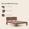 Boston Solid Wood King Size Non Storage Bed in Teak Finish