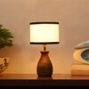Devansh Multicolor Cotton Table Lamp With  Wood Natural Base (7X13 Inches)-8