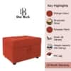 Doe Buck Tufted Storage Ottoman Bench in Orange Colour Fabric