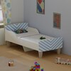 Minimalist Kids Toddler Bed in White and Light Blue Stripes