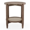 Tora Solid Wood and Cane with Glass Side Table In Danish Walnut Finish