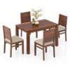 Atlas Solid Wood 4 Seater Dining Table With Atlas Dining Chair Set