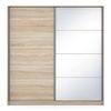 Loretta Sliding Door Wardrobe With Mirror in Sonoma Oak Finish