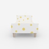 Minimalist Kids Single Bed in White and Yellow