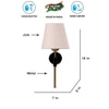 Devansh Metal Electric Wall Light in Black Colour with White Shade Count of 1 Light