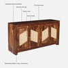 Sheesham Wood 4 Door Sideboard In Provincial Teak Finish
