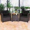 Carry Bird Wicker Patio Furniture Outdoor Balcony Chairs In Black Colour