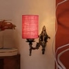 Devansh Metal Electric Wall Light in Antique Gold Colour with Pink Shade Count of 1 Light