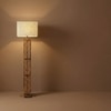 Elegant Beige Jute Floor Lamp with Beige Jute Base