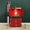 D'Dass Multi Color Mdf and Sheesham Wooden Temple With Cabinet For Pooja