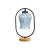 Devansh Multicolor Glass Wooden & Iron  Table Lamp -17 Inch Height  -Aka