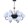 Eliante White Chandelier, 13-Light, Mild Steel Frame With Glass Shades, Modern Ceiling Lighting