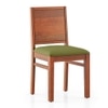Dane Solid Wood Dining Table 6 Seater with 6 Atlas Dining Chairs (Finish: Honey, Colour: Avocado Green)
