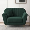 Rivo Velvet 1 Seater Sofa In Green Color
