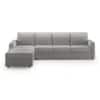 Apollo Fabric Sectional Sofa (Colour : Vapour Grey, Cushion : Hard, Back Type : Regular, Seating Capacity : Left Aligned 3 Seater + Left Aligned Chaise + Ottoman)