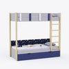Pine Tree Single Size Bunk Bed In Silver Grey Colour
