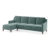 Abbey Sectional Sofa (Colour : Dusty Turquoise Velvet, Cushion : Hard, Seater : Left Aligned 3 Seater + Left Aligned Chaise)
