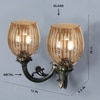 Devansh Metal Electric Wall Light in Antique gold Colour with Lavender Shade Count of 2 Lights