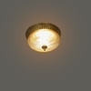 Hinkley 2-Light Flush Mount Ceiling Light In Antique Brass Finish With Amber Rippled Glass