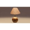 Beige Jute with Natural Wood Table Lamp