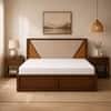 Shilp Solid Wood Comfort Queen Bed Hydraulic Storage Provincial Teak Finish Mattress 60 x 78 Inches