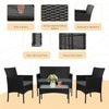 Carry Bird Wicker Patio Furniture Accessorie 4 Seater Sets In Black And Grey Colour