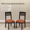 Zella Solid Wood Dining Chair in Mahogany Finish & Burnt Orange Colour - Set of 2