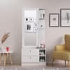Hexa Red Wooden Dressing Table in Frosty White Colour