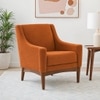 Claudia Boucle Fabric Arm Chair in Orange Colour