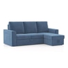 Kowloon Sectional Sofa Cum Bed with Storage Colour Baltic Blue premium chenille
