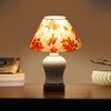 Devansh Conical Multi Cotton Shade Lamp With Wood & Mosaic Glass Base For Decoration/Office/Home/Gifting/Study For Decoration/Office/Home/Gifting/Study -(10X10X14.5) Inches -A