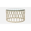 Belmont Clear Glass Coffee Table In Gold Finish